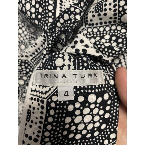 Trina Turk Trinidad Blazer Women’s 4 Terrazzo Tile Geometric Print White Stretch - Picture 4 of 6